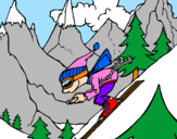 Desenho Esquiador pintado por fabis