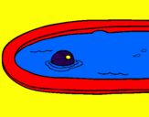 Desenho Bola na piscina pintado por aron