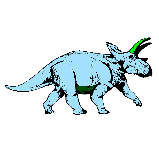 Desenho Tricerátopo pintado por Apatosauro