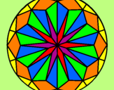 Desenho Mandala 42 pintado por ilusão  colorido