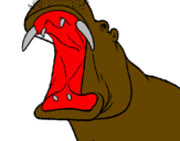 Desenho Hipopótamo com a boca aberta pintado por vinicius andrade