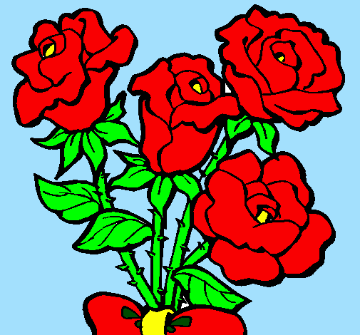 Desenho Ramo de rosas pintado por tamiris