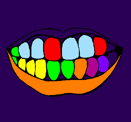 Desenho Boca e dentes pintado por Erick