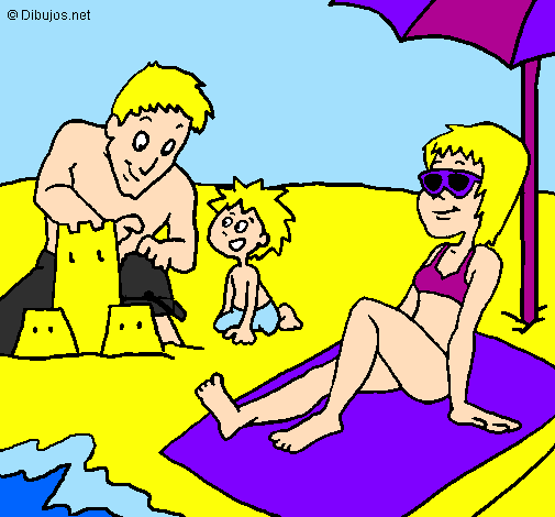 Desenho Família férias pintado por Tayná beatriz tosetti ben