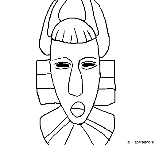 Desenho Máscara africana pintado por Mandala