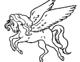Desenho Pégaso a voar  pintado por anália