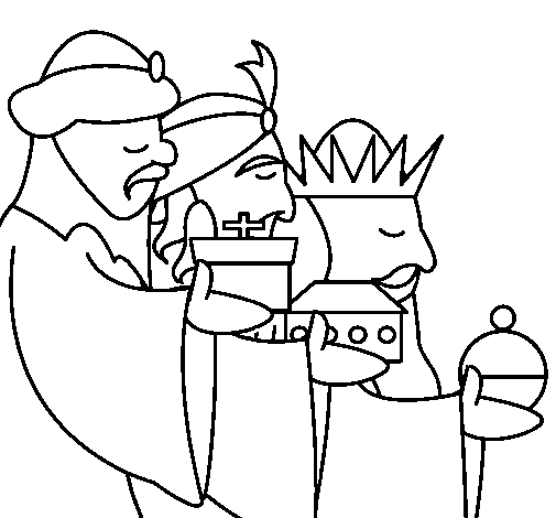 Desenho Os Reis Magos 3 pintado por Caique Alexander 3 anos