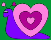 Desenho Caracol coração  pintado por Isabela
