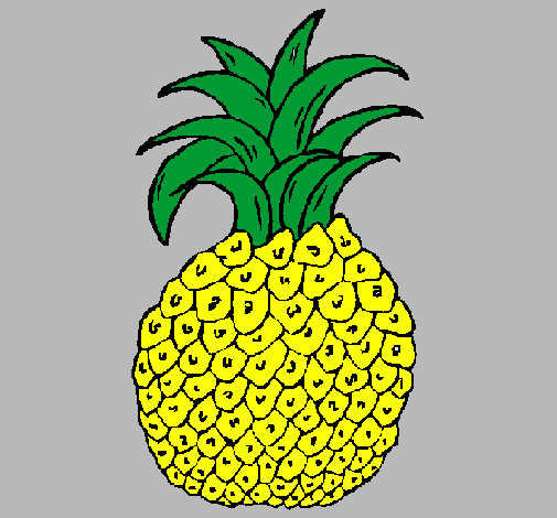 Desenho Ananás pintado por abacaxi