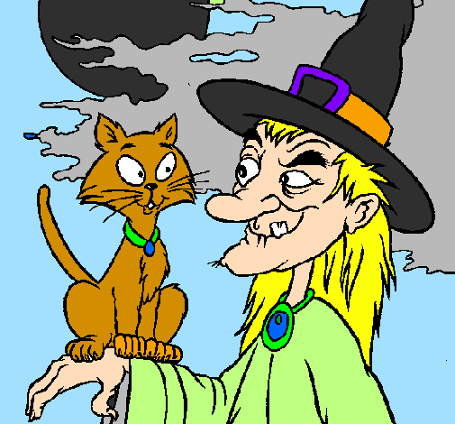 Bruxa e gato