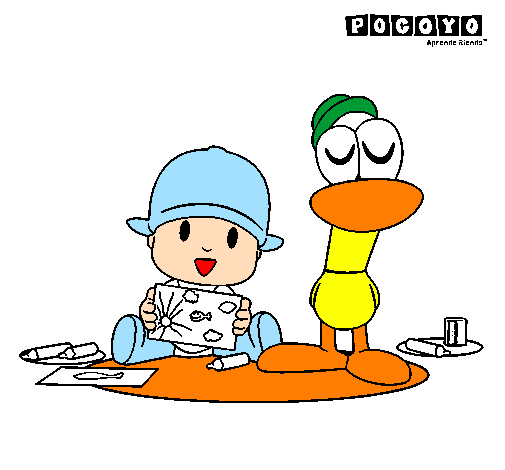 Desenho de Pocoyó e Pato pintado e colorido por Usuário não registrado o  dia 27 de Julho do 2011