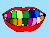 Desenho Boca e dentes pintado por momo