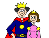 Desenho Rei e rainha pintado por Arthur