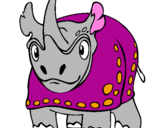 Desenho Rinoceronte pintado por caio