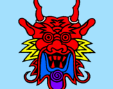 Desenho Cara de dragão pintado por Pedro