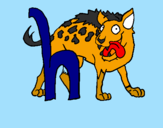 Desenho Hiena pintado por H de hiena