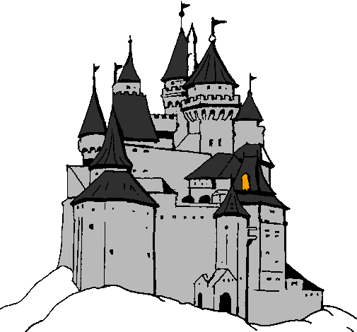 Desenho Castelo medieval pintado por murilo