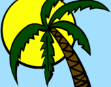 Desenho Verão pintado por palmeira