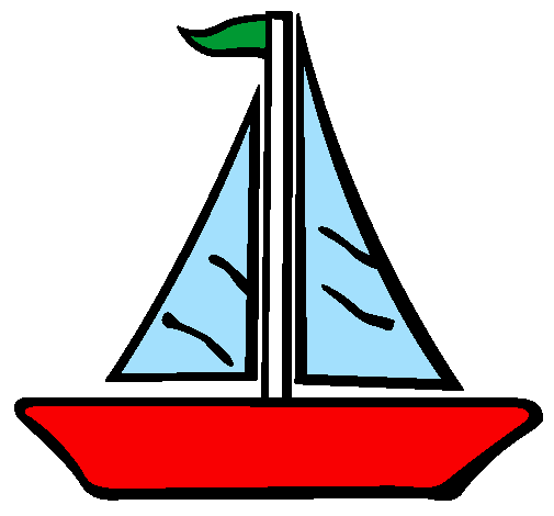 Desenho Barco veleiro pintado por barquinho