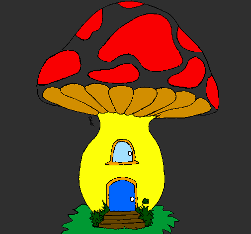 Desenho de Casa cogumelo pintado e colorido por Usuário não registrado o  dia 09 de Janeiro do 2016