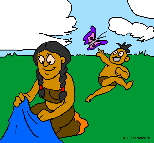 Mãe e filho maias