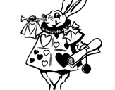 Desenho Coelho de Alice no país das maravilhas pintado por coelho com relógio