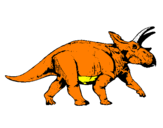 Desenho Tricerátopo pintado por rei dos dinossauros