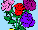 Desenho Ramo de rosas pintado por vanderléia colle