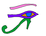 Desenho Olho de hórus pintado por joana