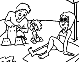 Desenho Família férias pintado por esdajrg