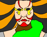 Desenho Kabuki pintado por çl