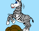 Desenho Zebra a saltar pedras pintado por Jéssica
