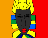 Desenho Máscara africana pintado por taty