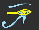 Desenho Olho de hórus pintado por olho do mau