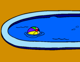 Desenho Bola na piscina pintado por savio lucas
