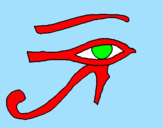 Desenho Olho de hórus pintado por   li e lu