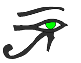 Desenho Olho de hórus pintado por   li e lu