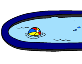 Desenho Bola na piscina pintado por WWW