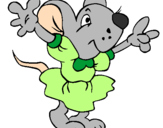 Desenho Rata com vestido pintado por Frajola
