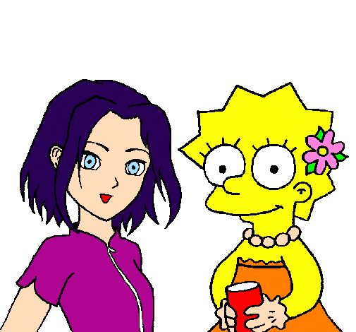 Desenho Sakura e Lisa pintado por miscroob