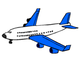 Desenho Avião de passageiros pintado por aviao