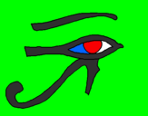 Desenho Olho de hórus pintado por sereia