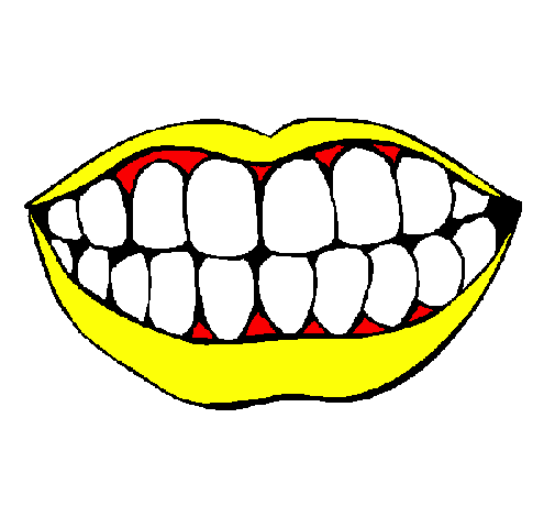 Desenho Boca e dentes pintado por mat