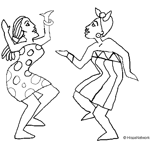 Desenho Mulheres a dançar pintado por jgfd