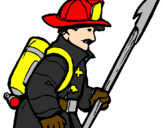 Desenho Bombeiro pintado por bombeiro
