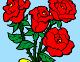 Desenho Ramo de rosas pintado por Marta