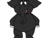 Desenho Elefante contente pintado por Elefante preto