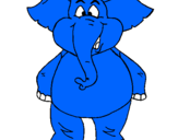 Desenho Elefante contente pintado por Elefante azul