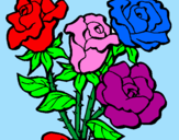 Desenho Ramo de rosas pintado por rosa!!1