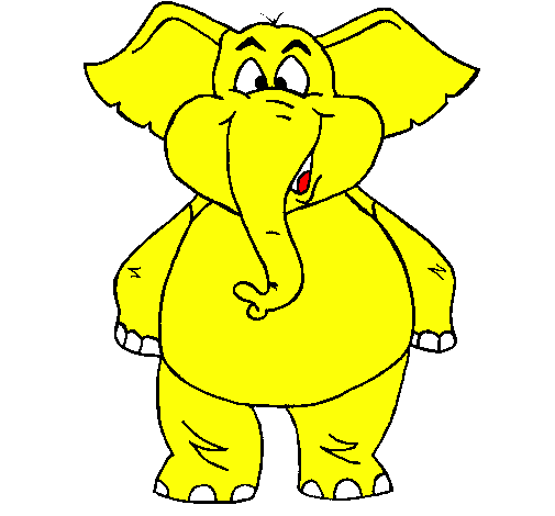 Desenho Elefante contente pintado por Elefante amarelo